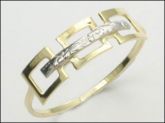 Anel Com Detalhes Quadrado Rhodium