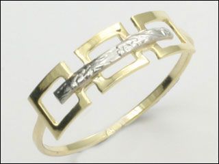 Anel Com Detalhes Quadrado Rhodium